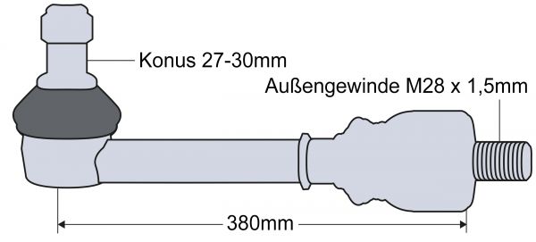 Kugelgelenk und Axialgelenk für John Deere 3050 3350 3650, Konus: 27/30 mm