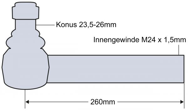 Kugelgelenk, Konus: 23,5/26,5 mm für Deutz-Fahr Agrotron New 215 265 X710 X720