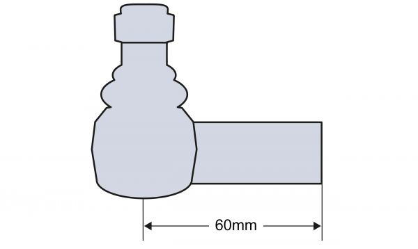 Kugelgelenk, Länge: 60 mm für Deutz-Fahr AgroCompact 3.30F/V 3.50F/V 3.70F/V