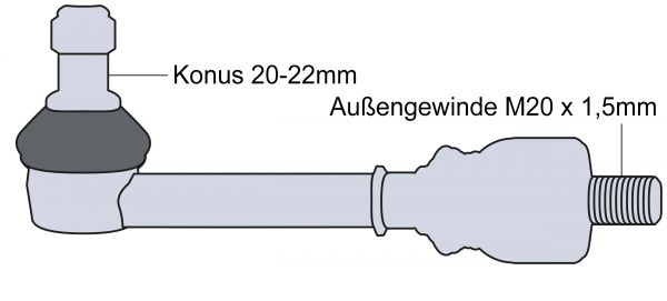 Kugelgelenk und Axialgelenk für Deutz AgroCompact 3.30F-3.90S, DX 3.10V-3.90S